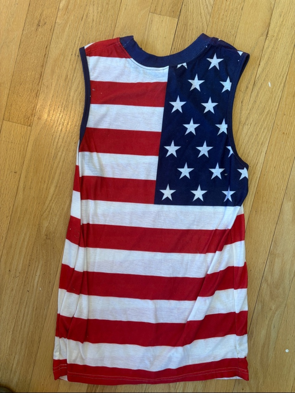 Pacifica Stars & Stripes Sleeveless Tank Top - Red, White & Blue - Picture 3 of 3